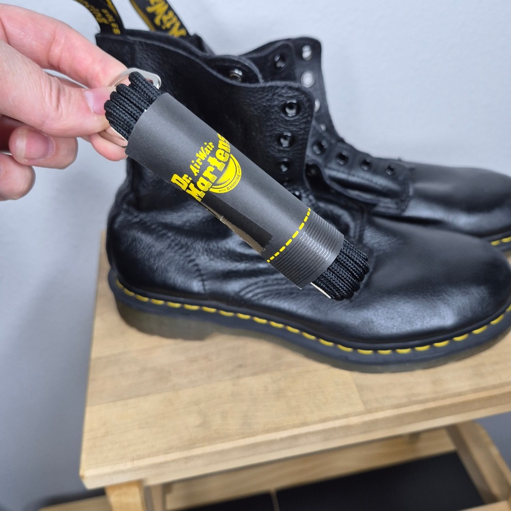 Dr. Martens 1460 Pascal Black Virginia Leather 8-Eye Boots 8 US 41 EU Grunge - Picture 9 of 13